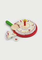Wooden Happy Birthday Cake Toy Kids | Pretend Play Party Set