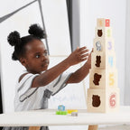 Nesting & Stacking Blocks | Wooden Montessori Learning Toy for Kids 12M+