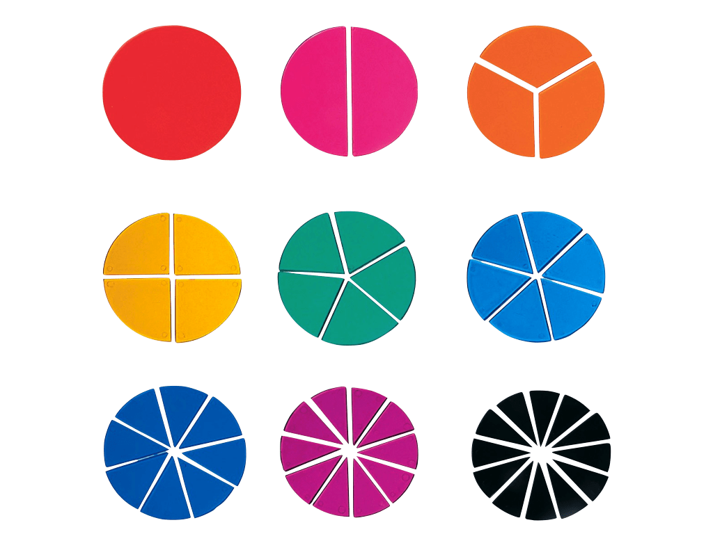 Round Fractions Circles 51 Pcs | Montessori Math Learning Fraction Toy Set