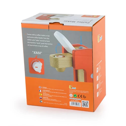 Wooden Coffee Maker Toy | Kids Pretend Play Kitchen Coffee Machine Set