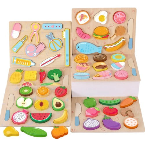 Wooden Puzzles Set of 6 | Kids Educational Hand-Eye Coordination Puzzle Toy