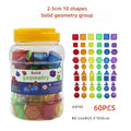 Solid Geometry Shapes 60 PCS | 3D Educational Building Cubes for Kids