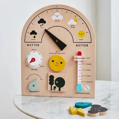 My Weather Clock | Kids Wooden Learning Clock & Weather Educational Toy