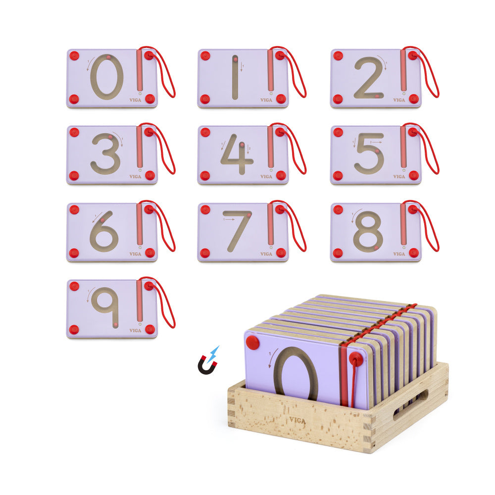 Magnetic Writing Board Numbers 10 Pcs | Montessori Number Tracing Toy Kids