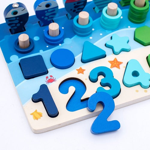 Montessori Smart Math Board | Kids Number Matching & Fishing Learning Toy