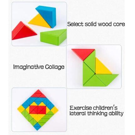 Triangle Building Blocks | Wooden STEM Educational Toys for Kids Creativity & Learning
