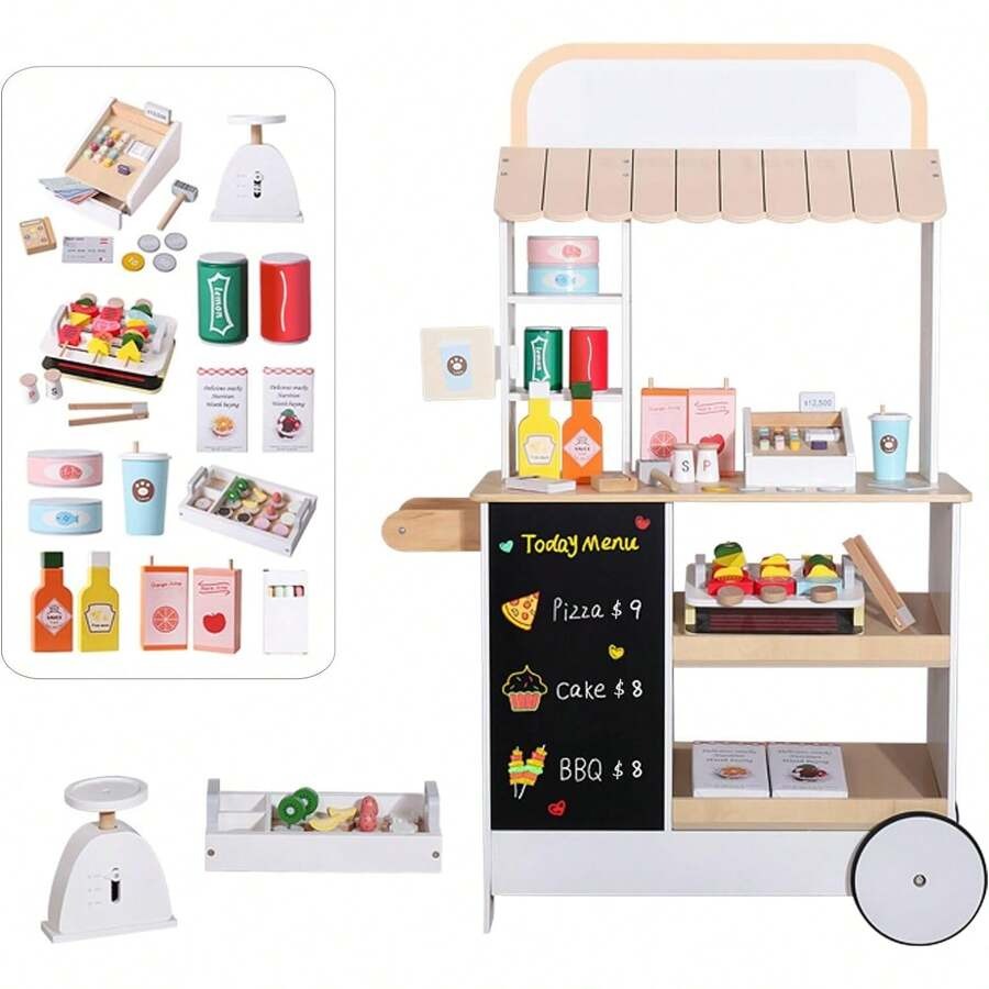 Wooden Snack Food Cart