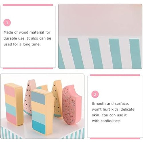 Wooden Popsicle Box Set | Kids Pretend Play Ice Cream Toy Storage Box
