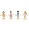 Doll Family Role Play Set Kids | Wooden Joint Dollhouse Figures Toy