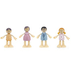 Doll Family Role Play Set Kids | Wooden Joint Dollhouse Figures Toy