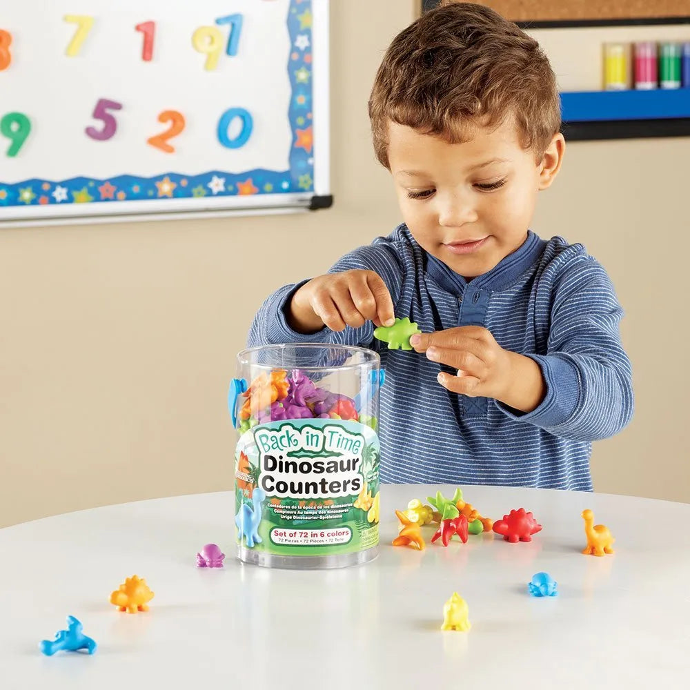 Back in Time Dinosaur Counters | 72 Pcs Math Counting & Sorting Educational Toy
