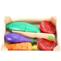 Wooden Cutting Vegetables Set Kids | Pretend Play Kitchen Cutting Toy