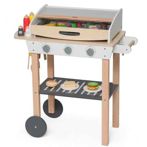 Wooden BBQ Set for Kids | 47-Piece Pretend Play Grill Toy with Accessories