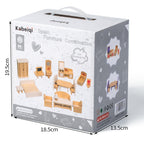 Wooden Dollhouse Furniture Set | Mini Pretend Play Accessories Toy for Kids 3+