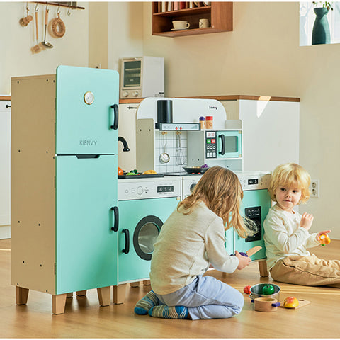 New Wooden Kitchen (Sounds + Light +WATER) Playset Kids