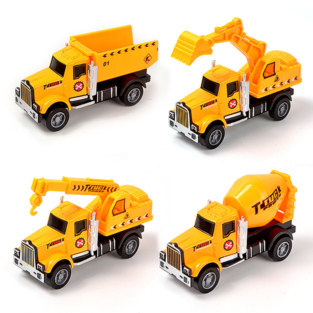 Construction Vehicles Set of 4 Engineering Trucks | Alloy Toy Cars for Kids