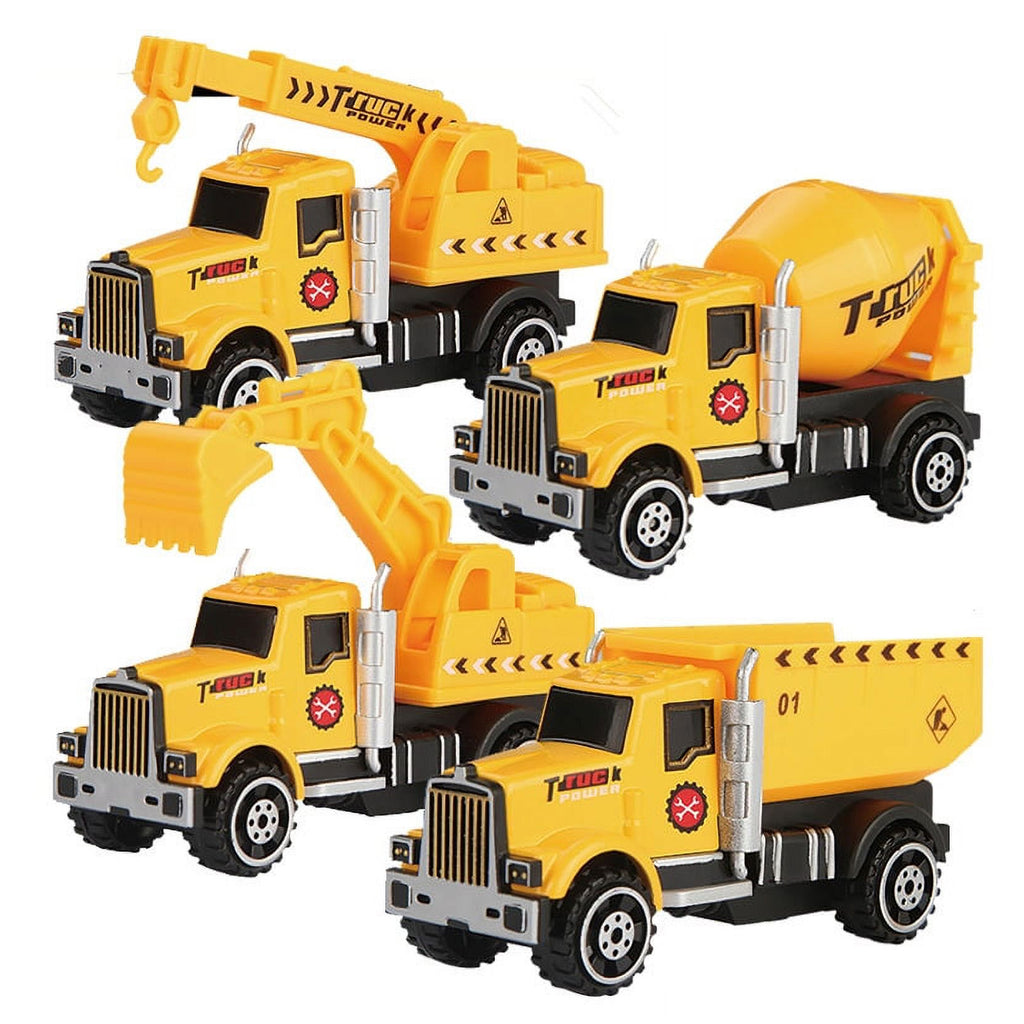 Construction Vehicles Set of 4 Engineering Trucks | Alloy Toy Cars for Kids