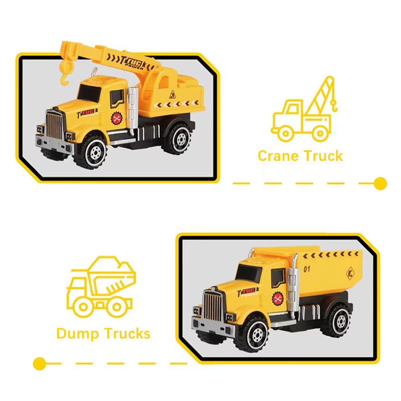 Construction Vehicles Set of 4 Engineering Trucks | Alloy Toy Cars for Kids