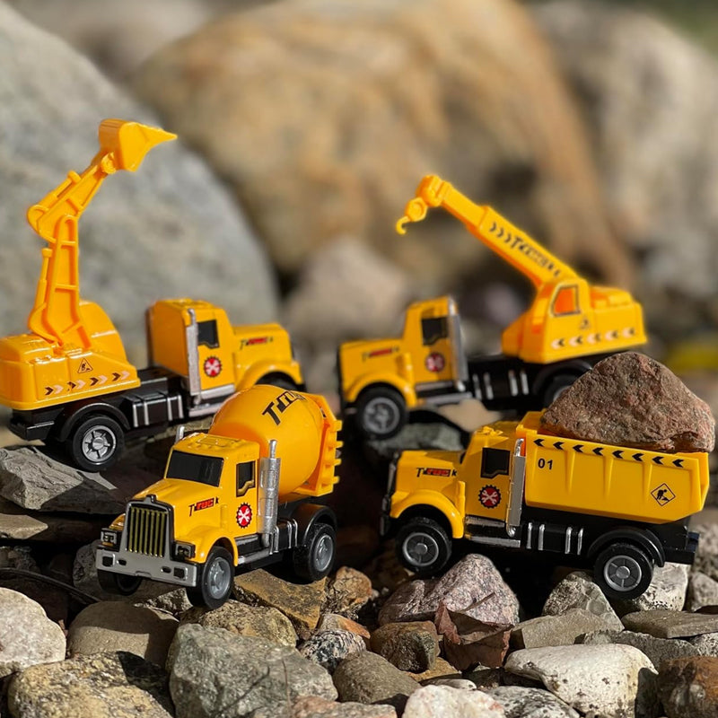 Construction Vehicles Set of 4 Engineering Trucks | Alloy Toy Cars for Kids