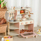 Wooden Coffee Kitchen Playset for Kids | Pretend Play Cooking Toy Set with Accessories