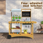 Outdoor Wooden Mud Kitchen for Kids | Pretend Play Cooking Cart Set for Garden & Indoor Use
