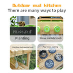 Wooden Outdoor Mud Kitchen for Kids | FSC Certified Pretend Play Garden Kitchen Set