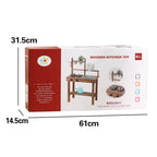 Wooden Outdoor Mud Kitchen for Kids | Pretend Play Garden Cooking Toy Set