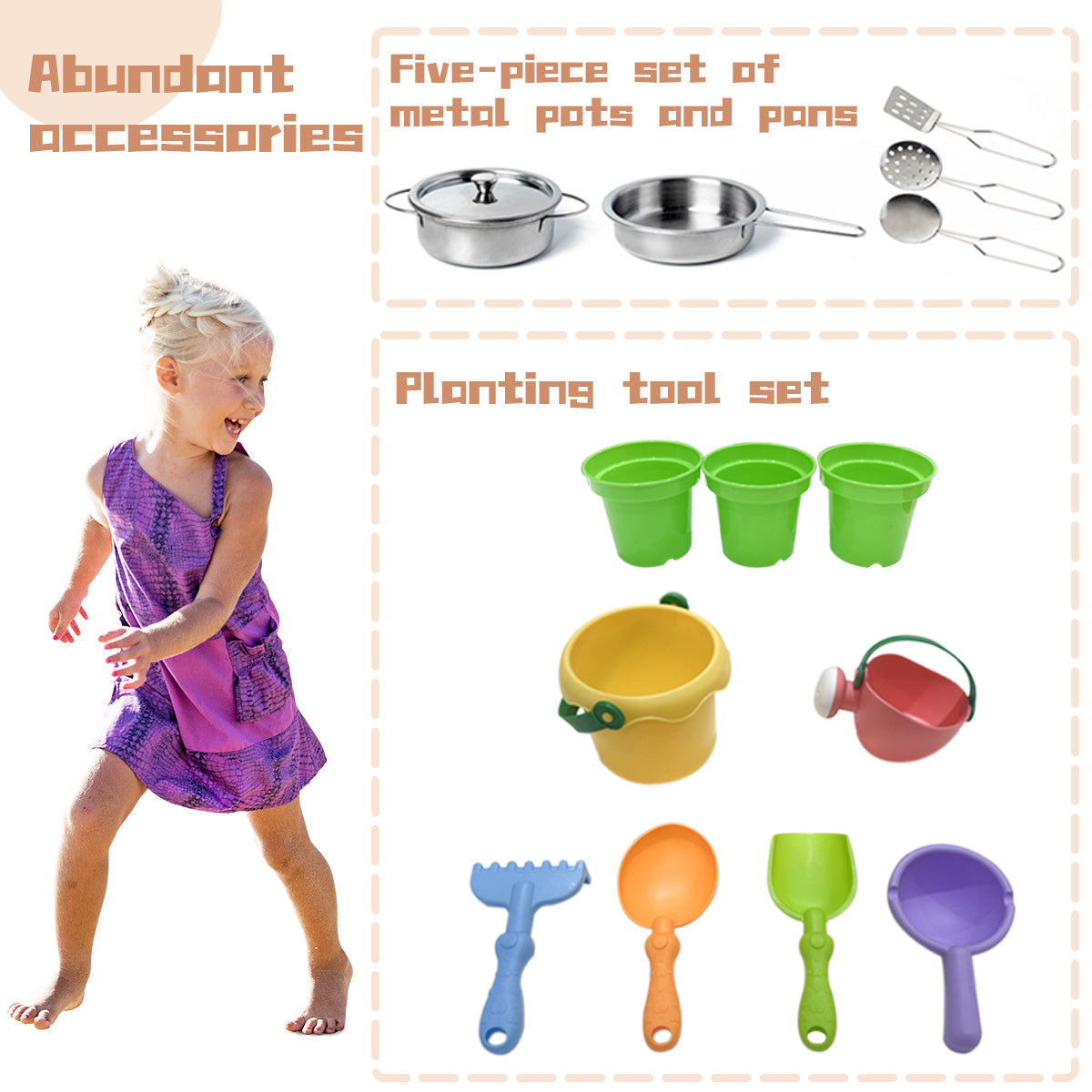 Outdoor Wooden Mud Kitchen for Kids | Pretend Play Cooking Cart Set for Garden & Indoor Use