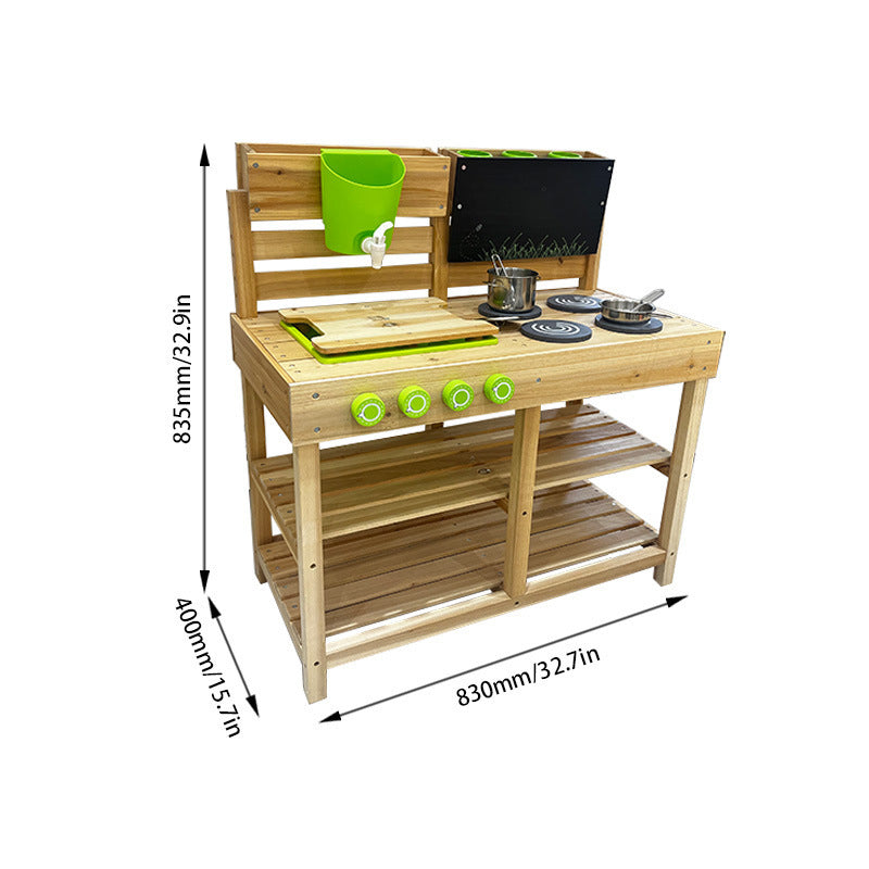 Wooden Outdoor Mud Kitchen for Kids | FSC Certified Pretend Play Garden Kitchen Set