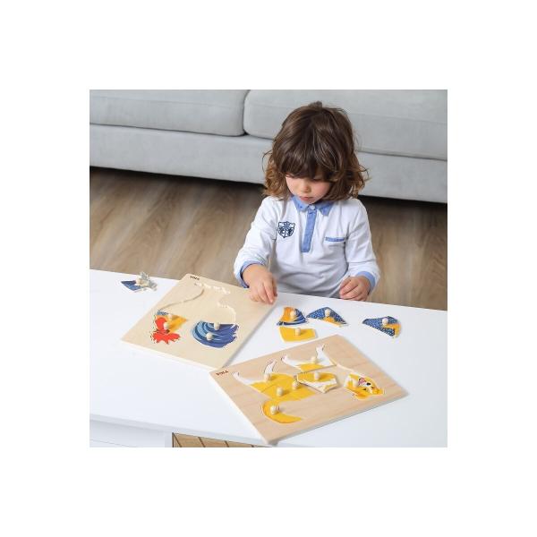 Montessori Wooden Rooster Puzzle | Sensory Animal Learning Toy for Kids 18+ Months