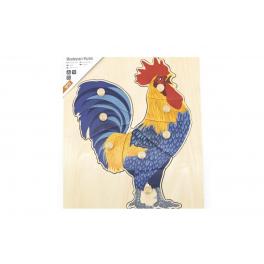 Montessori Wooden Rooster Puzzle | Sensory Animal Learning Toy for Kids 18+ Months