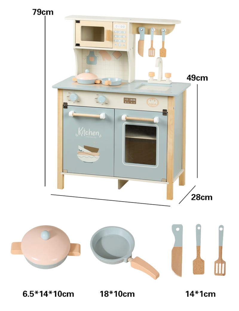 Wooden Kitchen Set for Kids Play | Pretend Play Cooking Toy Set