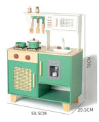 ROBUD Play Kitchen with Pretend Ice Cube Dispenser for Kids,Vintage Green