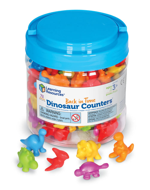 Back in Time Dinosaur Counters | 72 Pcs Math Counting & Sorting Educational Toy
