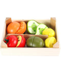 Wooden Cutting Fruits Set Kids | Pretend Play Kitchen Toy with Velcro
