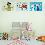 Wooden Animal Chair for Kids | Elephant Bear Panda Solid Beechwood Seating