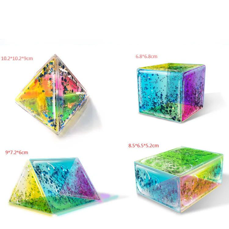 3D Sensory Gel Shapes Set 4 Pcs | Foldable Educational Learning Toy for Kids