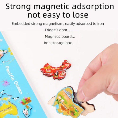 Magnetic Paradise World Map Puzzle | Kids Wooden Educational Jigsaw Toy