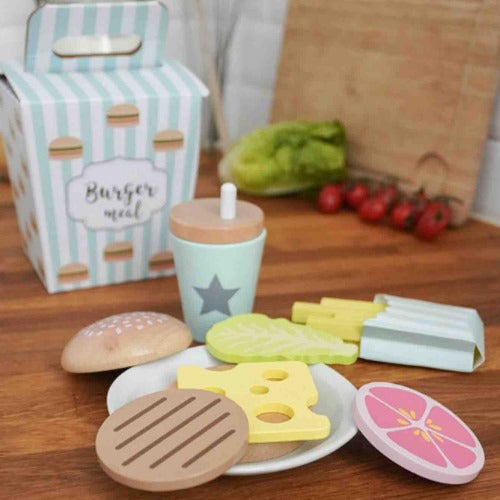 Wooden French Fries Set Meal Toy | Kids Pretend Play Fast Food KFC Box Set