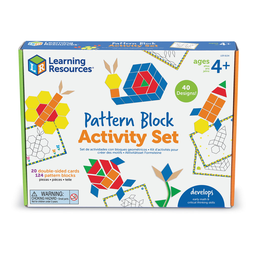 Pattern Block Activity Set 144 Pcs | Shape & Color Learning STEM Toy for Kids
