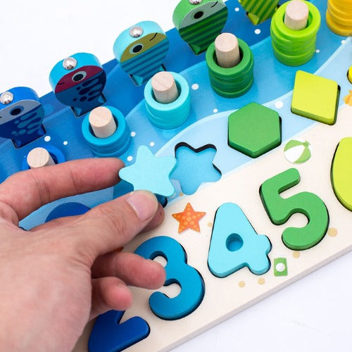 Montessori Smart Math Board | Kids Number Matching & Fishing Learning Toy