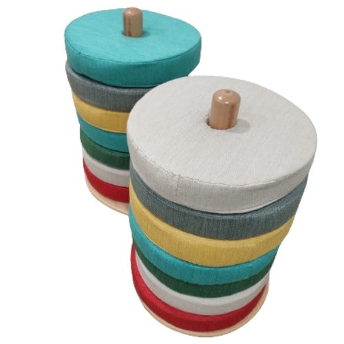 Donut Cushions Trolley | Kids Fruit Cushions & Storage Learning Play Set