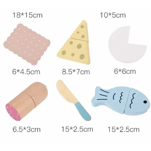 Wooden Snack Combination Set | Kids Pretend Play Food Accessories Box Toy