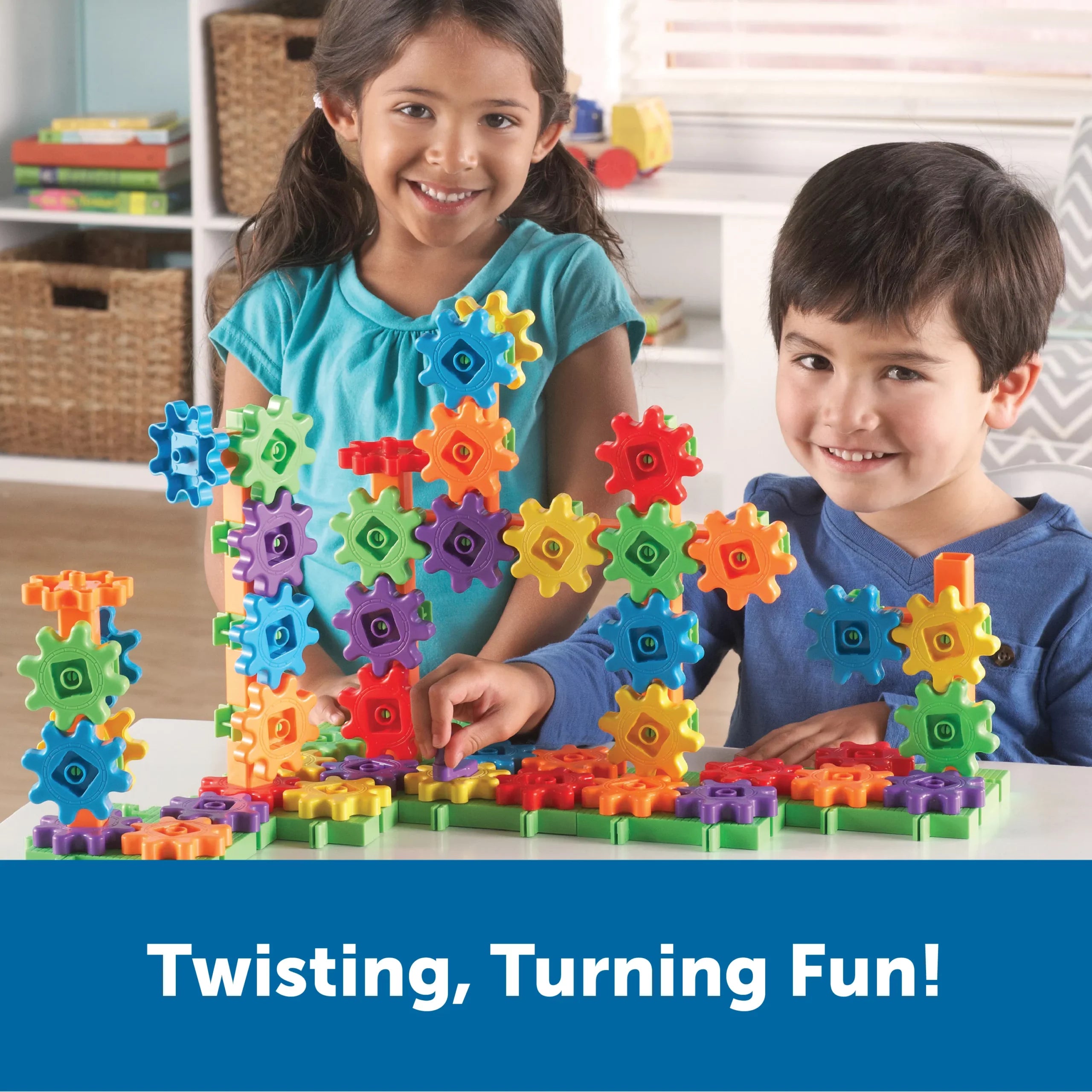 Gears! Gears! Gears! Deluxe Building Set | Kids Engineering Construction Toy 100 Pcs