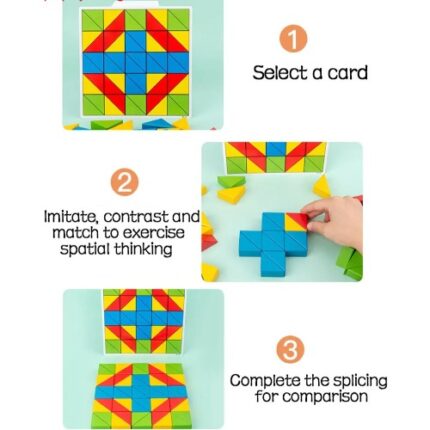 Triangle Building Blocks | Wooden STEM Educational Toys for Kids Creativity & Learning