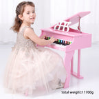 Wooden Kids Piano with Seat | 30 Key Educational Musical Instrument (4 Colors)
