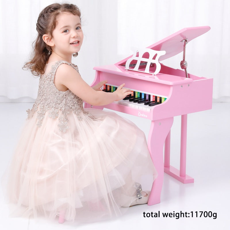 Wooden Kids Piano with Seat | 30 Key Educational Musical Instrument (4 Colors)