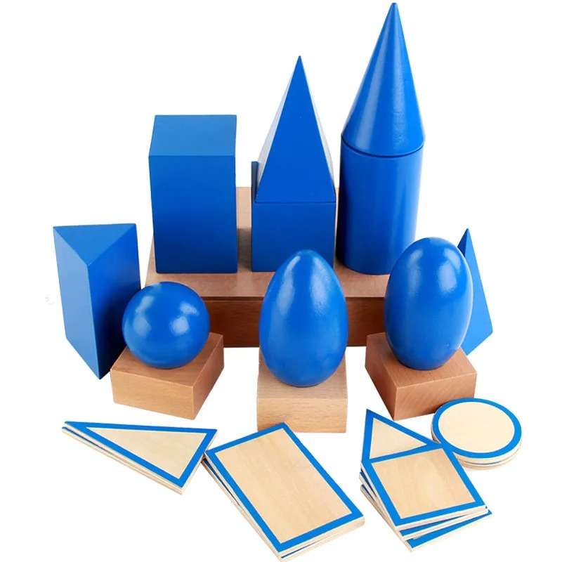 Wooden Montessori Geometry Set | 3D Shapes Learning Toy for Preschool Kids