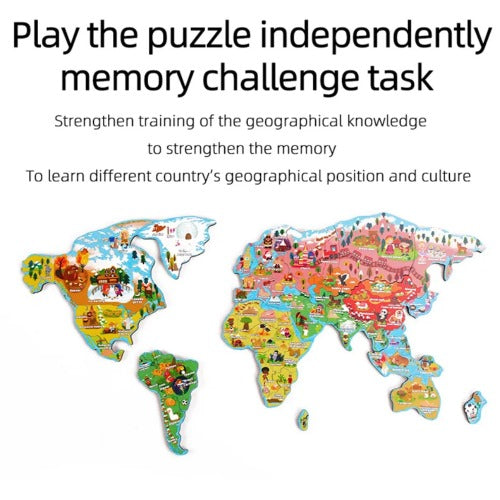 Magnetic Paradise World Map Puzzle | Kids Wooden Educational Jigsaw Toy