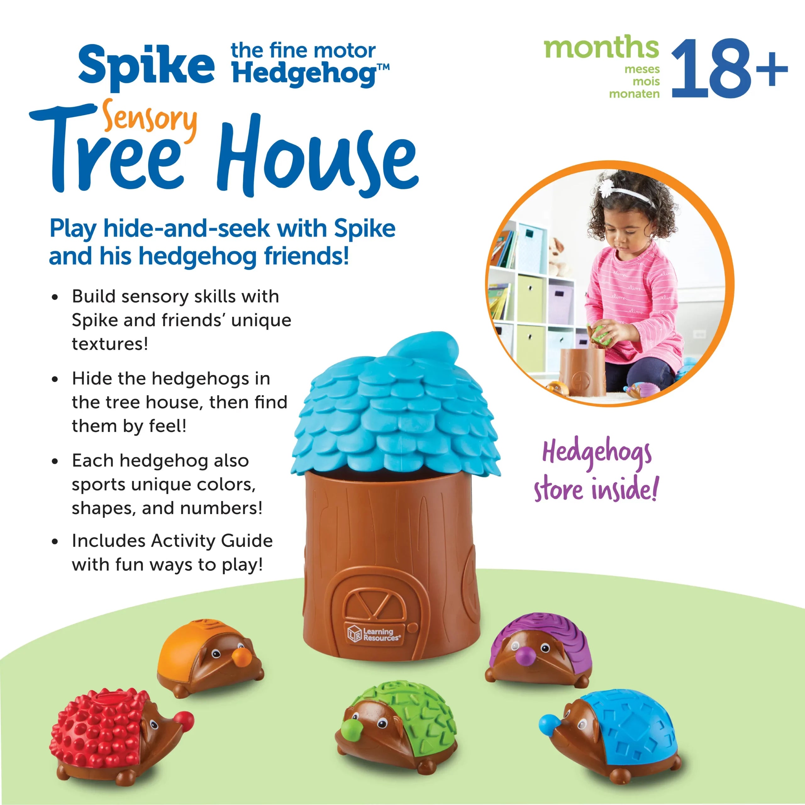 Spike Fine Motor Hedgehog Sensory Tree House | Kids Sensory Learning Toy Set